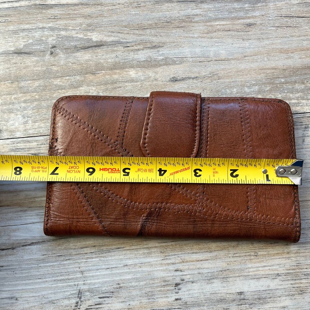 Genuine Leather Wallet Patchwork Stitching Light … - image 7